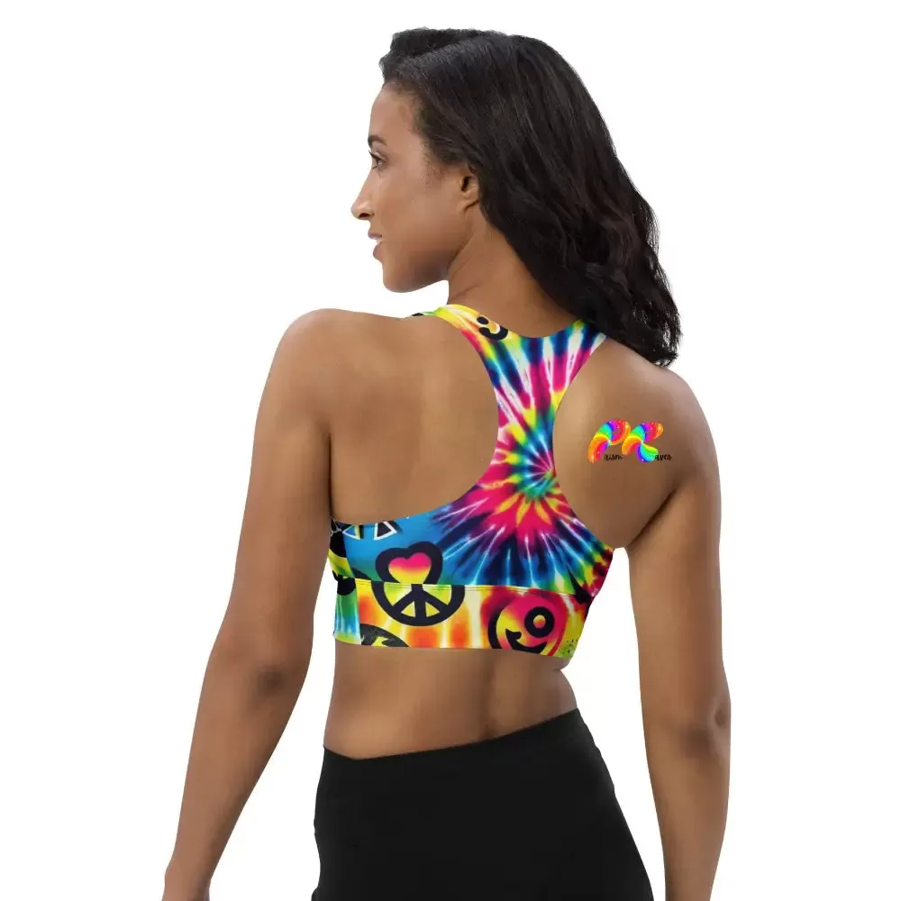 Happy Vibes Rave Longline Sports Bra