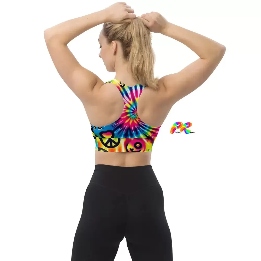 Happy Vibes Rave Longline Sports Bra