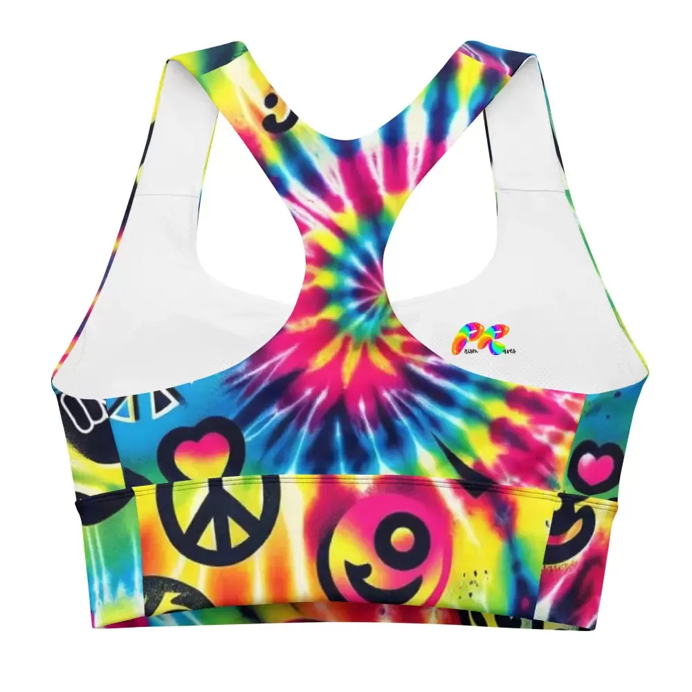 Happy Vibes Rave Longline Sports Bra