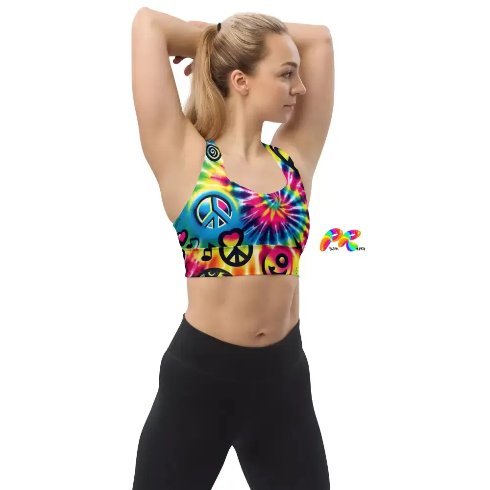 Happy Vibes Rave Longline Sports Bra