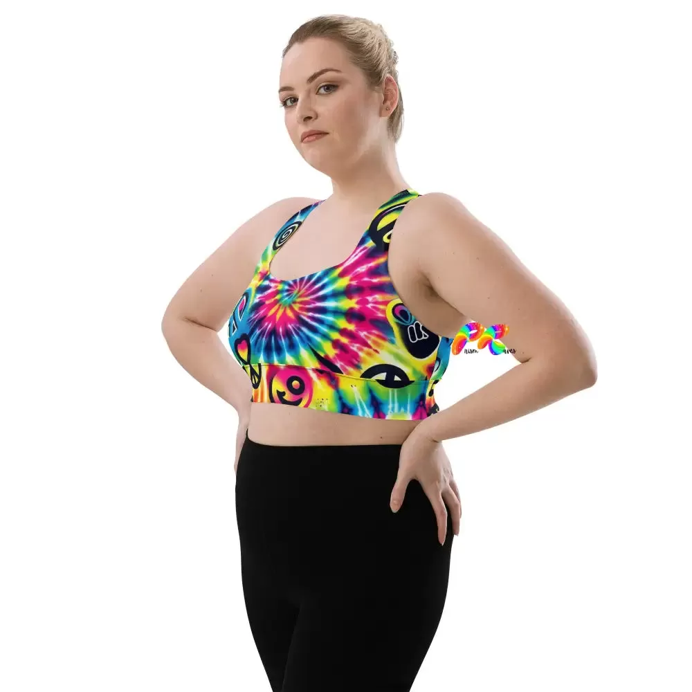 Happy Vibes Rave Longline Sports Bra