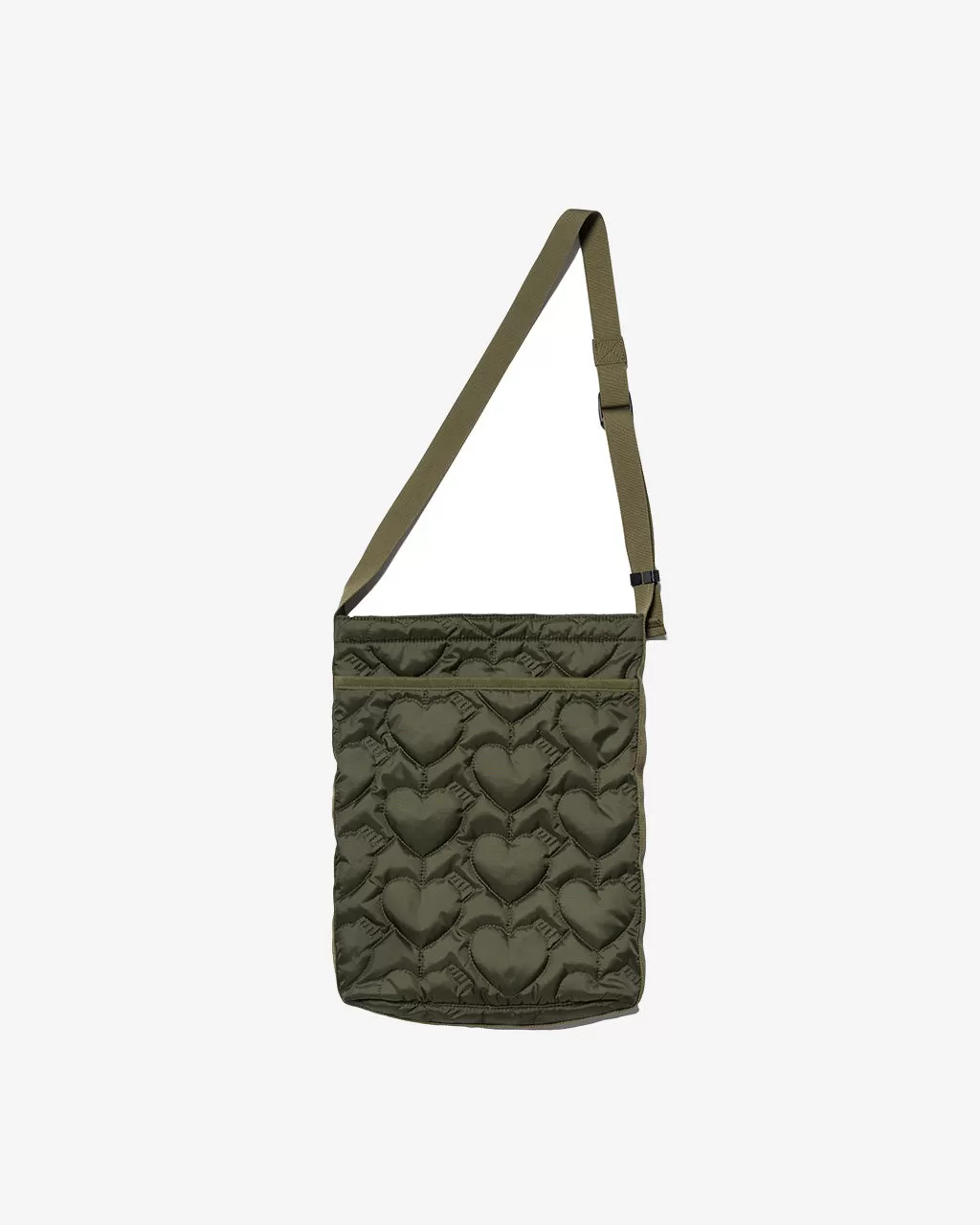 Heart Quilting Shoulder Bag Olive