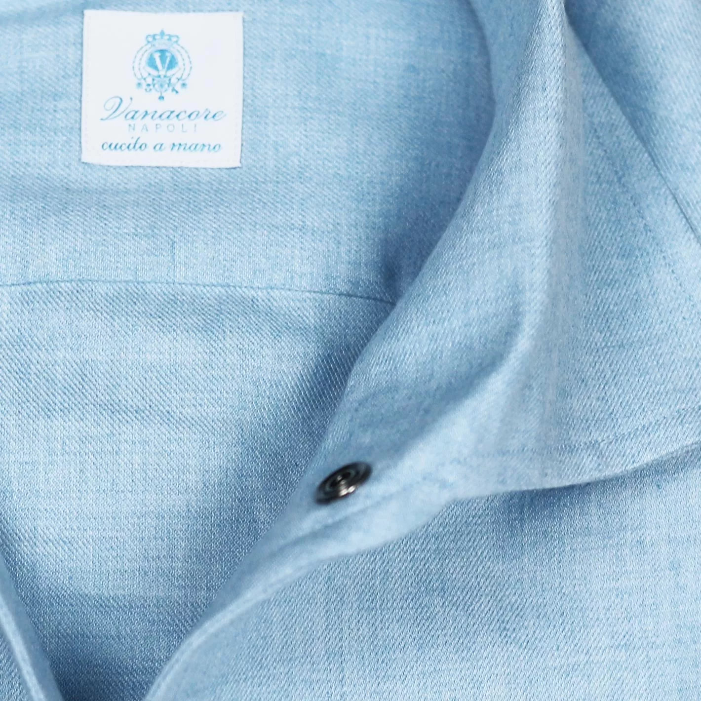 Ice Blue Cotton Cashmere Paramontura Shirt