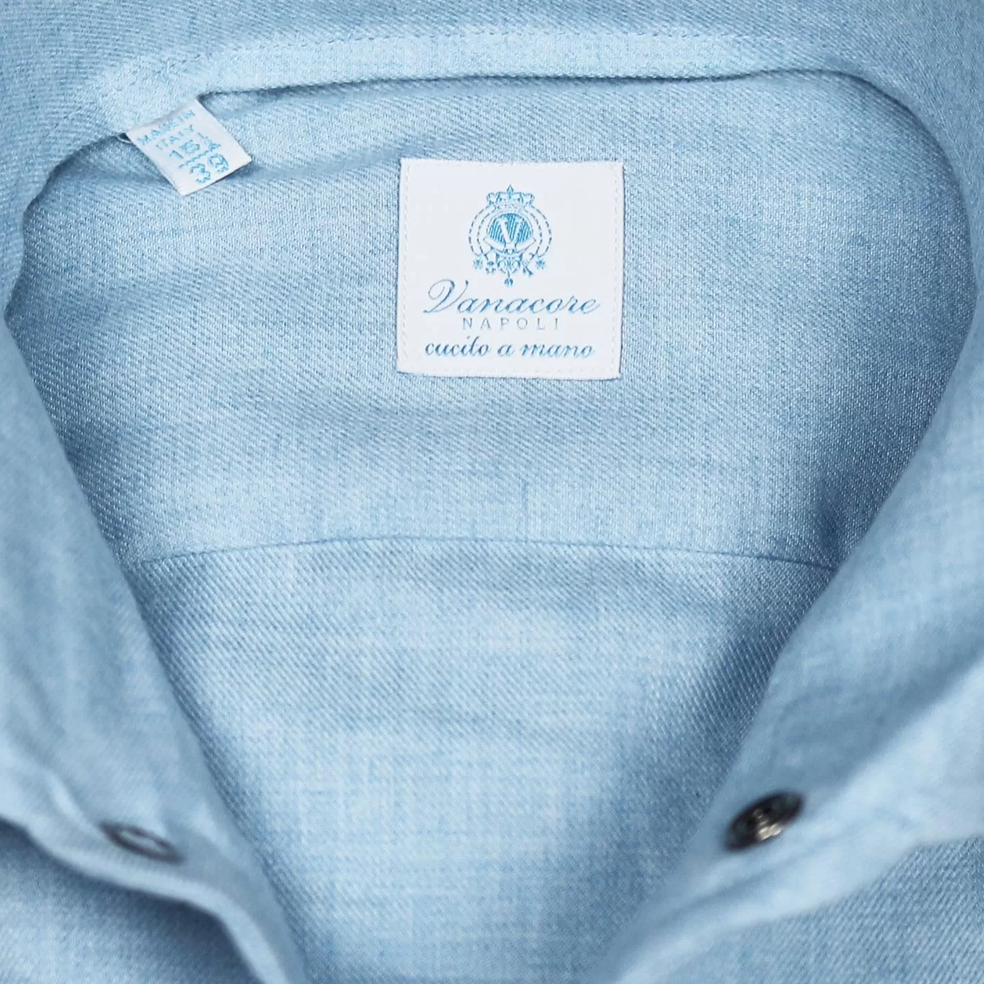 Ice Blue Cotton Cashmere Paramontura Shirt