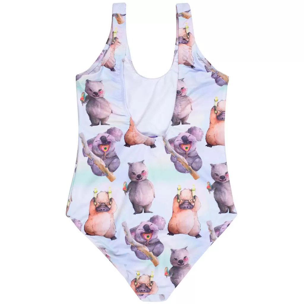 Ice Cream Animals Women's One Piece Sleeveless Swimsuit