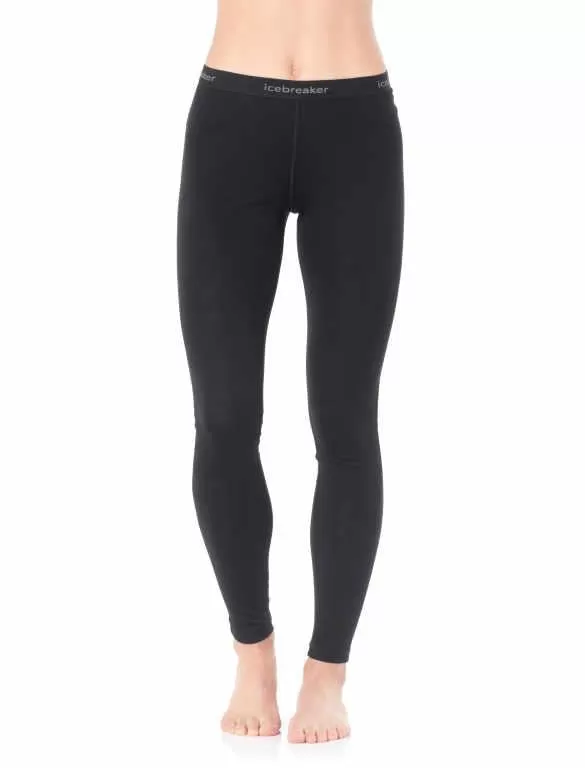 icebreaker Merino Base Layer Women's 200 Oasis Leggings Tights - Black