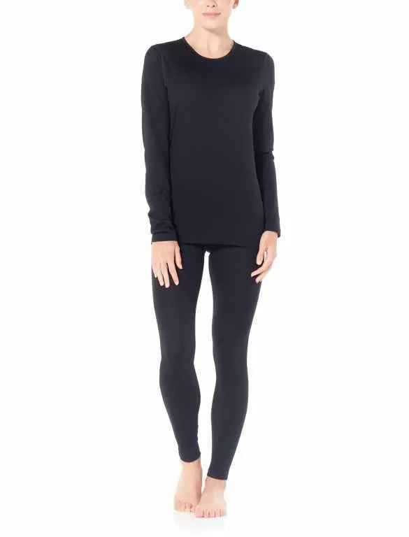 icebreaker Merino Base Layer Women's 200 Oasis Leggings Tights - Black