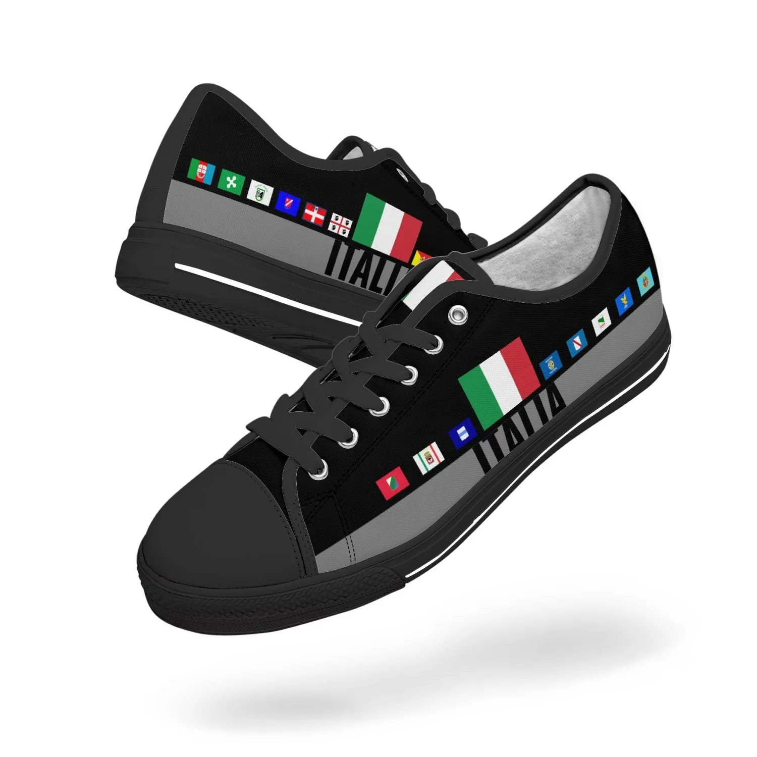 Italy regions black Shoes Low-top V2