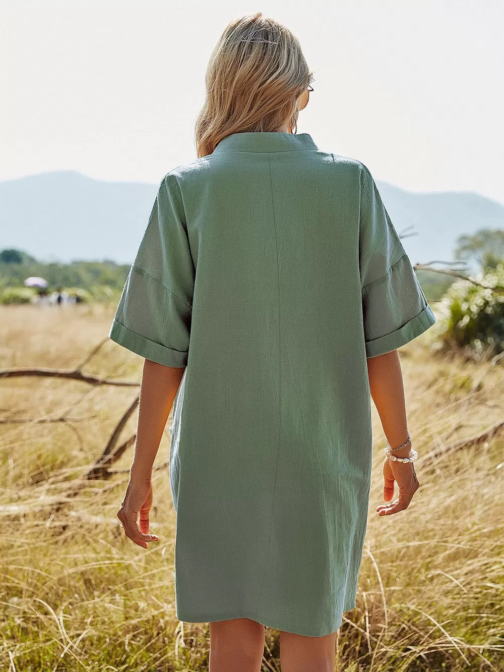 Jamie Oversize Shift Dress - Sage - LAST ONE