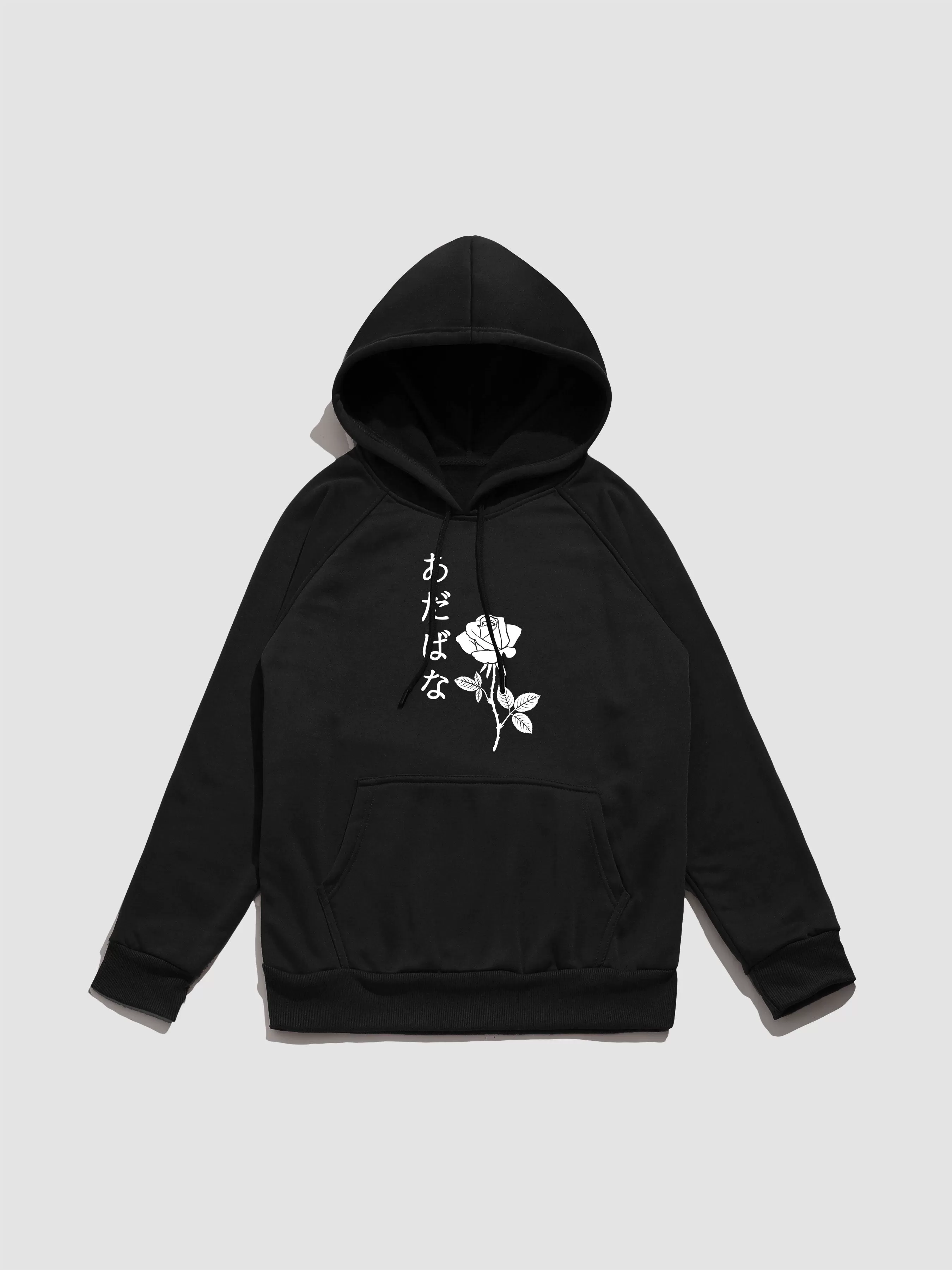 Japanese Rose Print Hoodie