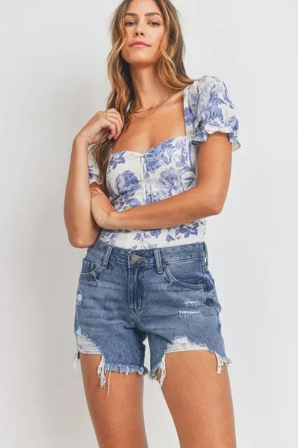 JBD Distressed Denim Shorts - Medium Wash