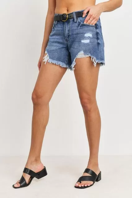 JBD Distressed Denim Shorts - Medium Wash