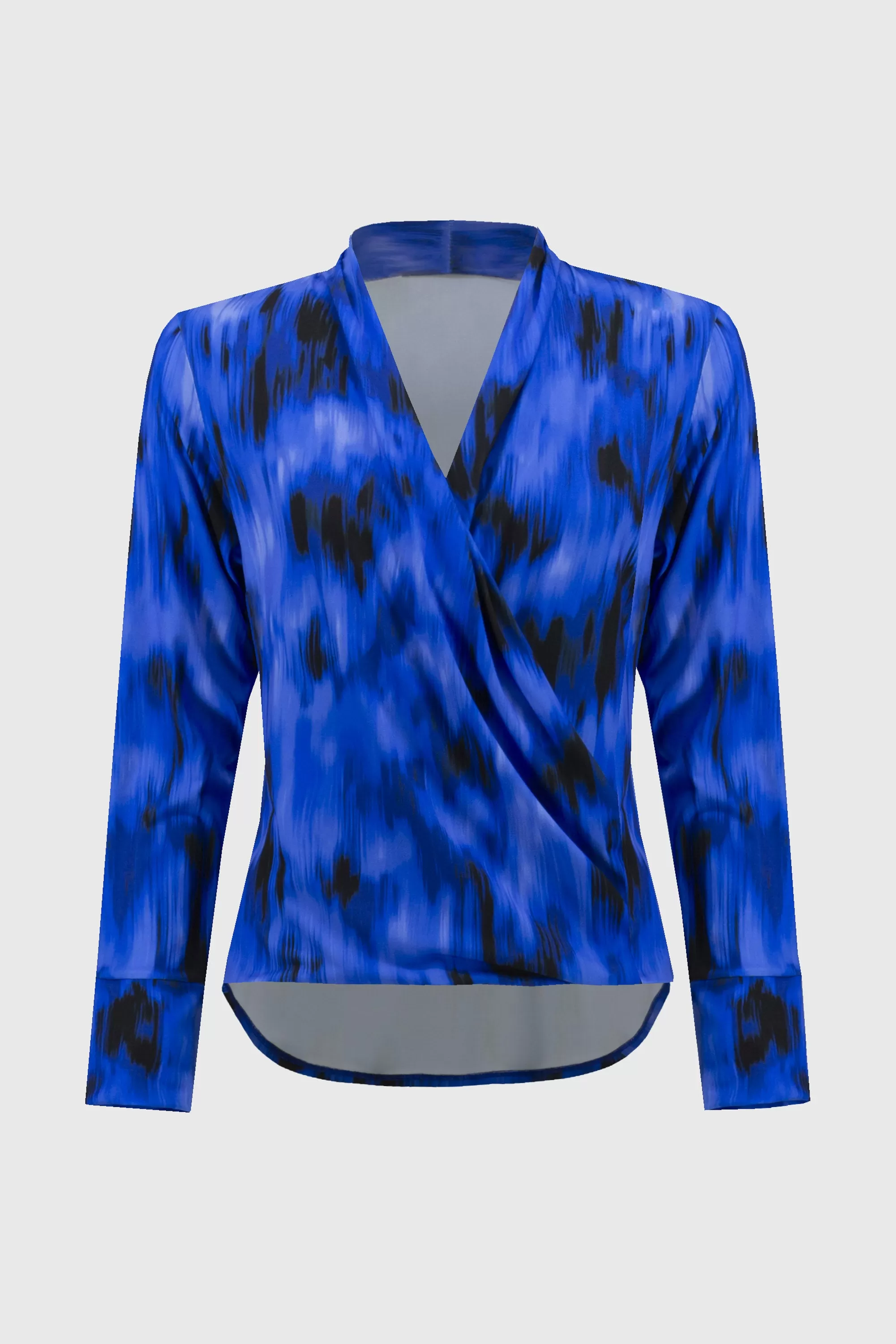 Joseph Ribkoff Abstract Print Wrap Top 244075 - Royal Saphire