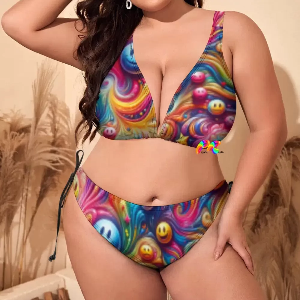 Joyful Whirls Rave Plus Size Bikini