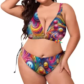 Joyful Whirls Rave Plus Size Bikini