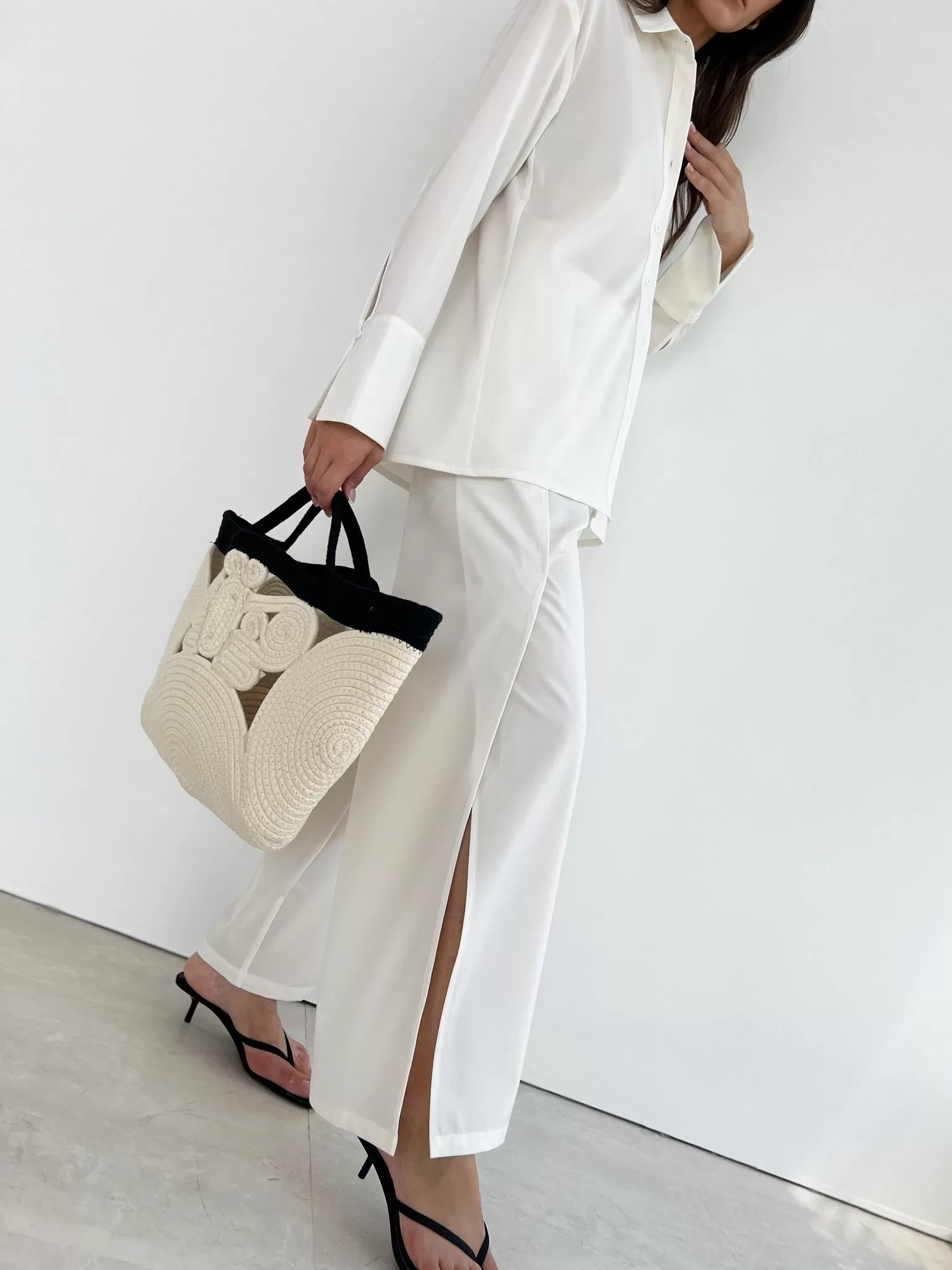 Katya Trouser With Side Vent | Cream