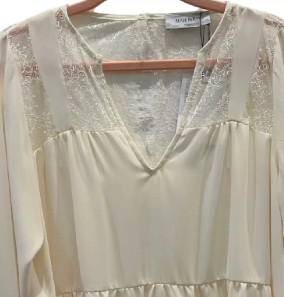 Lace and chiffon blouse