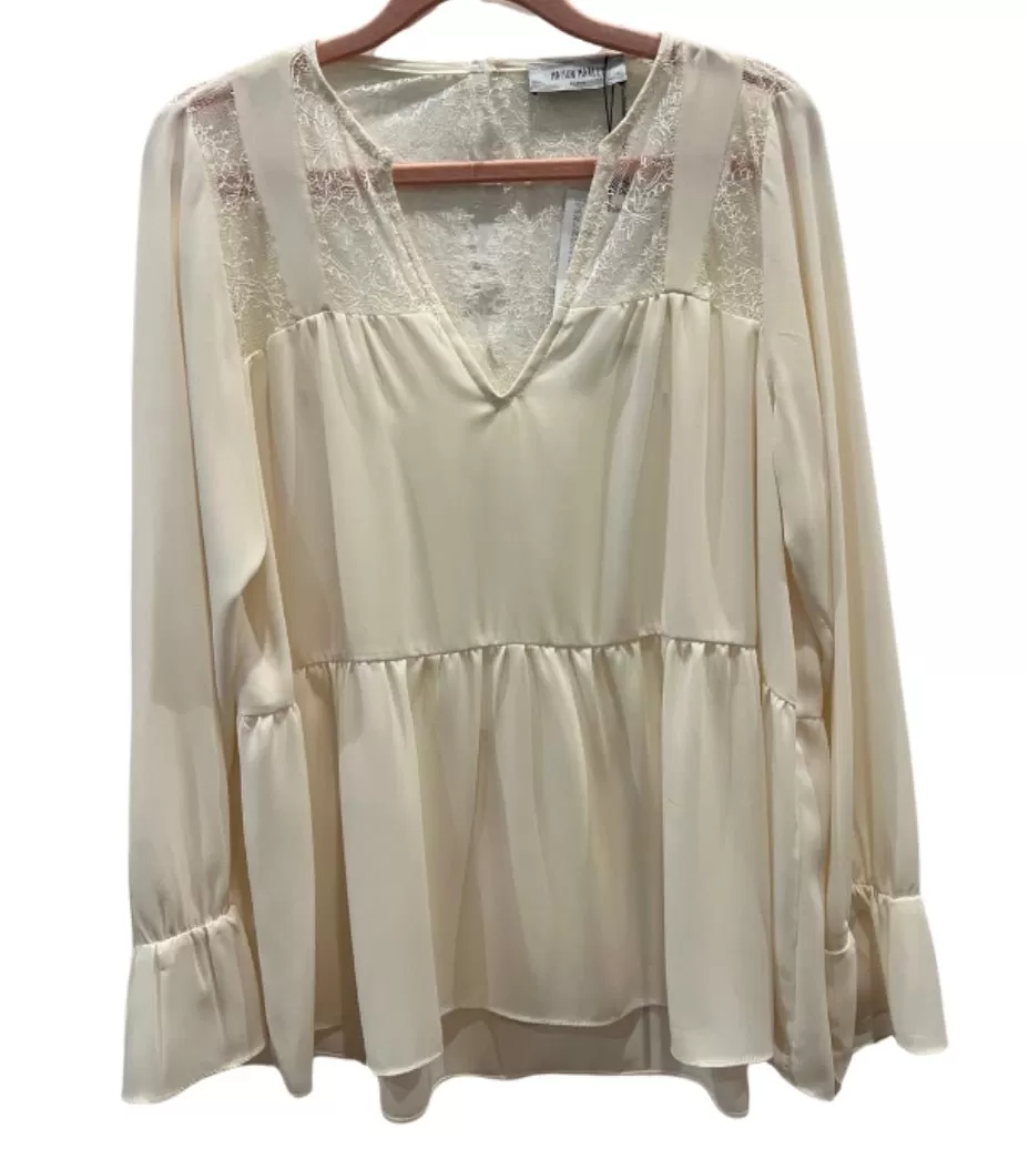 Lace and chiffon blouse