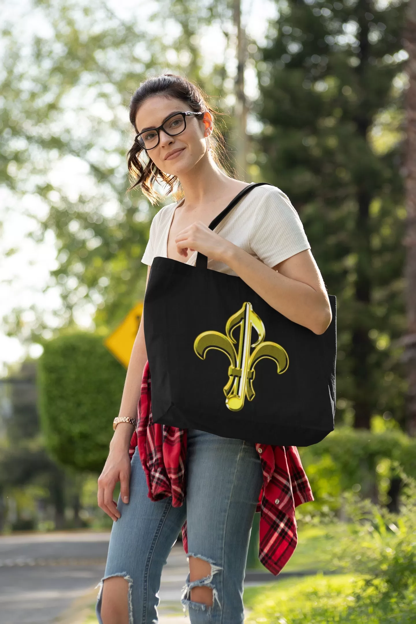 Large organic designer tote bag