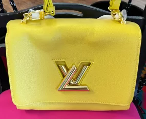 Leather Trim Fashion Yellow crossbody Handbag shoulder bag Medium