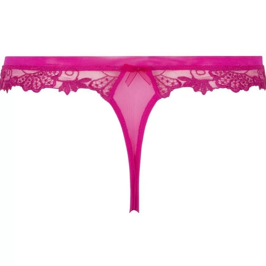 Lise Charmel Dressing Floral Thong in Magenta ACC0088