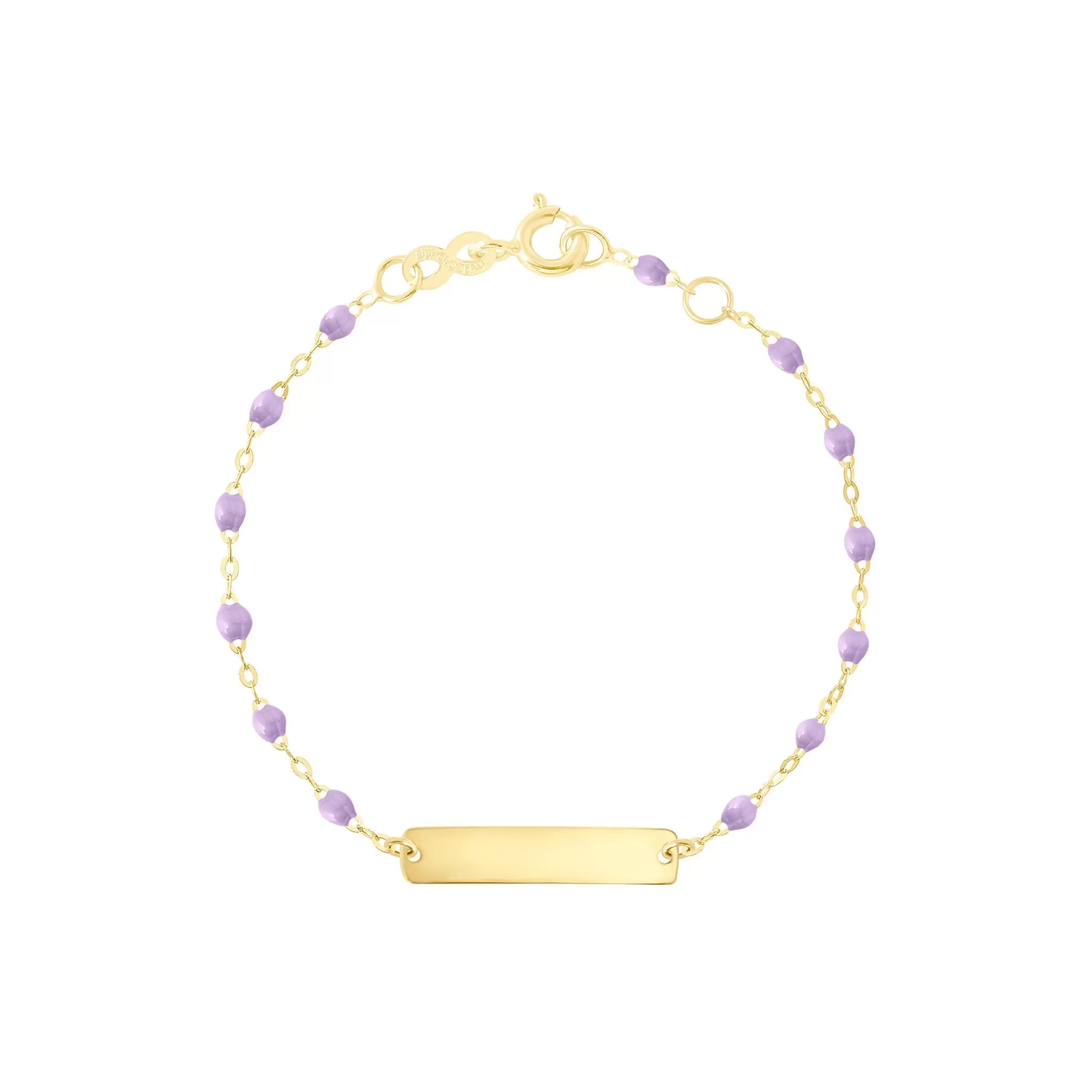 Little Gigi Lilac bracelet, Rectangle plaque, Yellow Gold, 5.9"