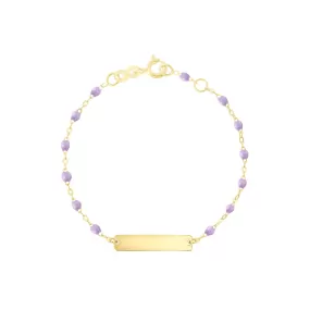 Little Gigi Lilac bracelet, Rectangle plaque, Yellow Gold, 5.9"