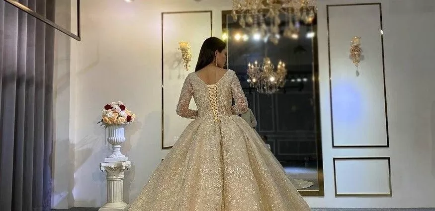 Long Sleeves Lace Wedding Dress 2021