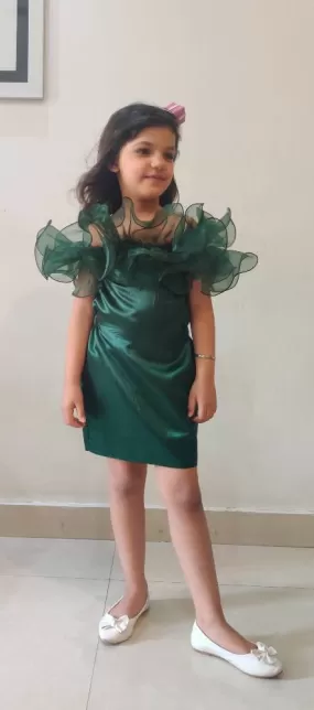 Lush Green Ruffled Dress