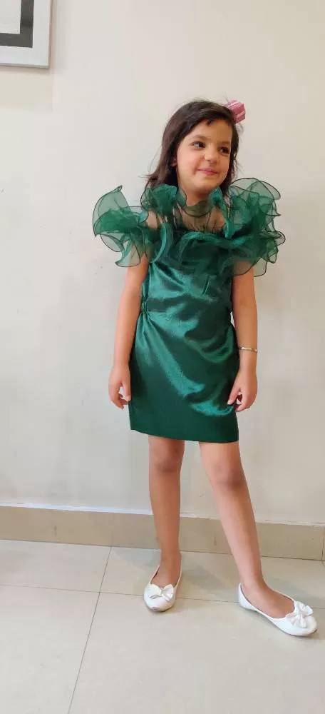 Lush Green Ruffled Dress