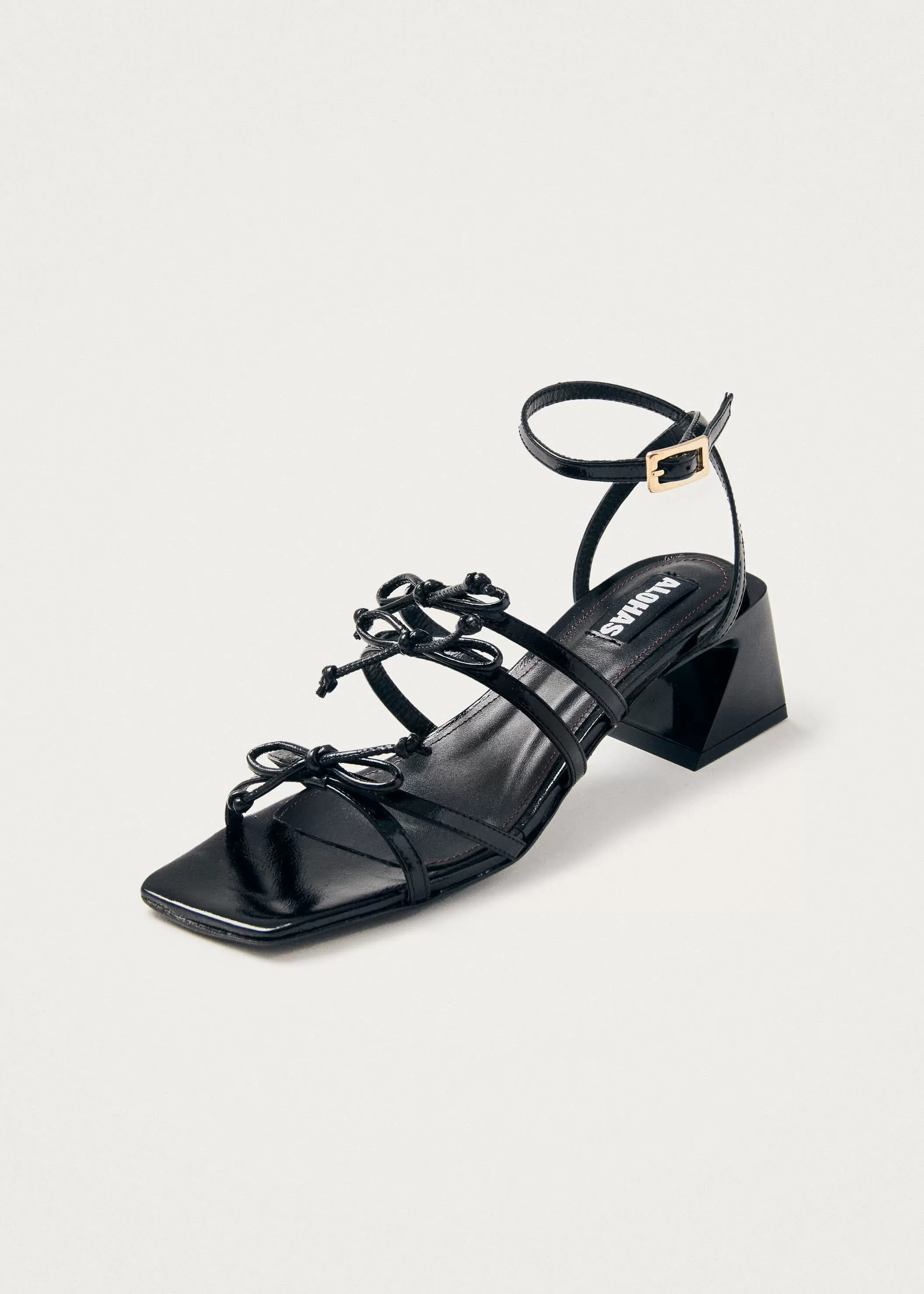 Luzelle Onix Black Leather Sandals