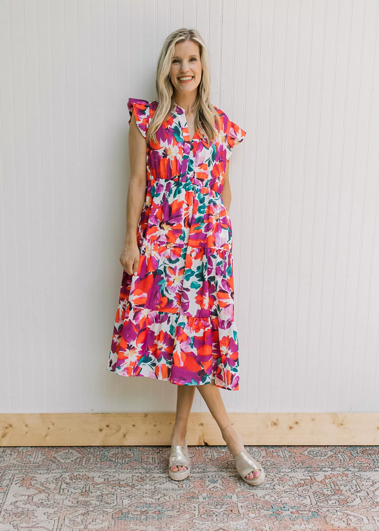 Magenta Floral Dress