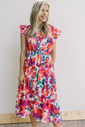 Magenta Floral Dress