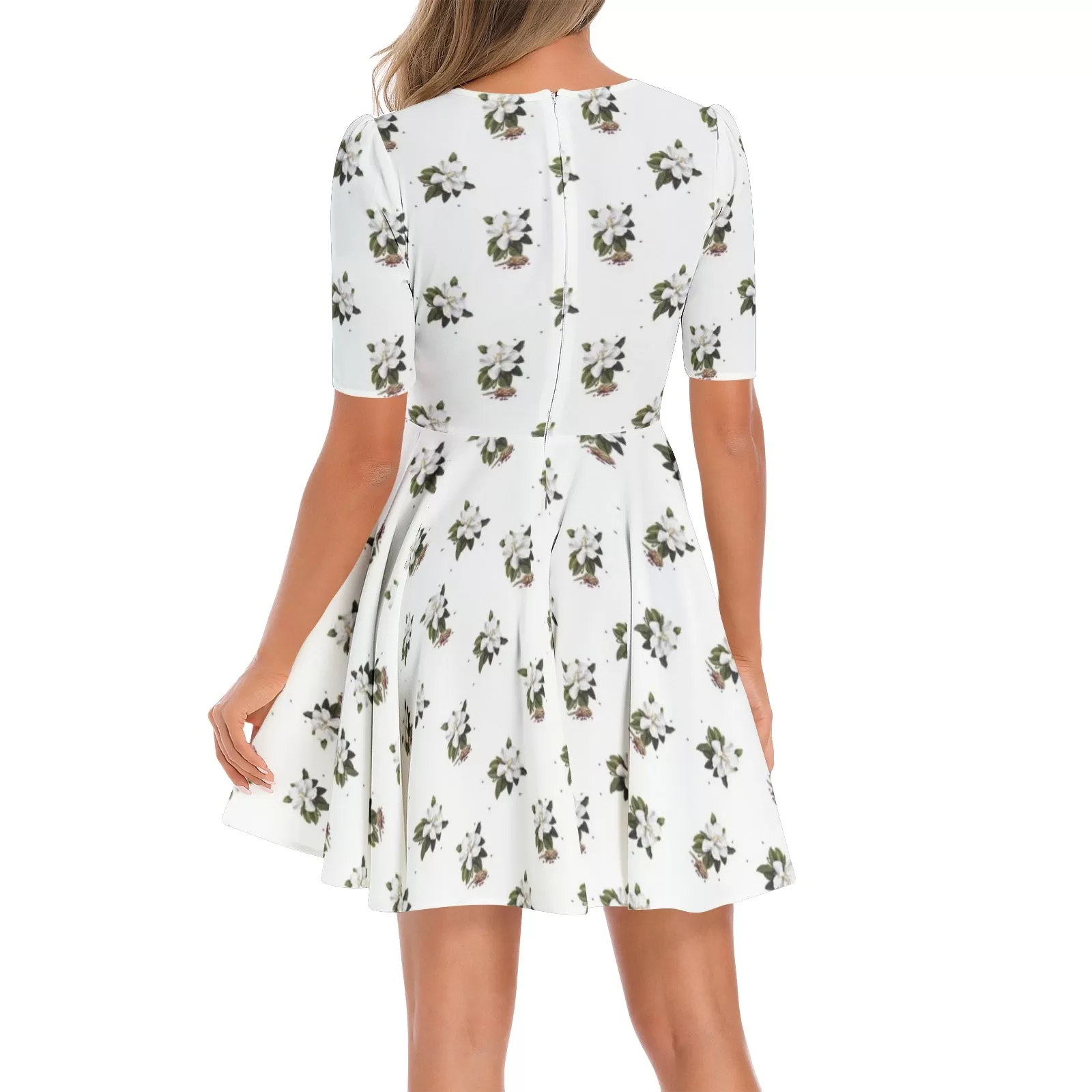 Magnolia Short Sleeve Ruched Bust Flared Hem Dress