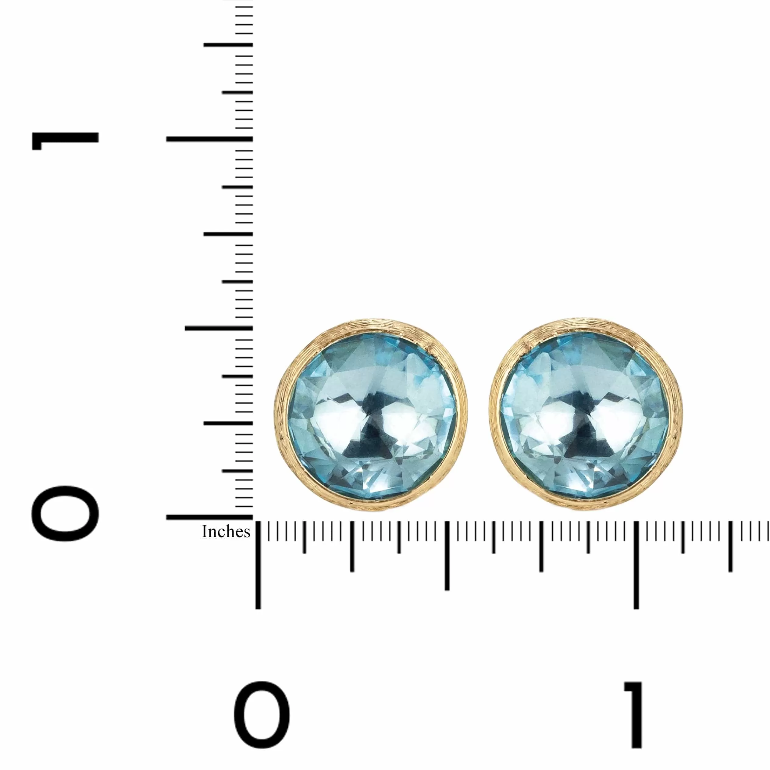 Marco Bicego Jaipur 18K Yellow Gold Blue Topaz Bezel Stud Earrings