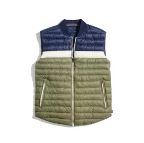 Marine Layer Vail Reversible Puffer Vest - Black Iris/Dusty Olive