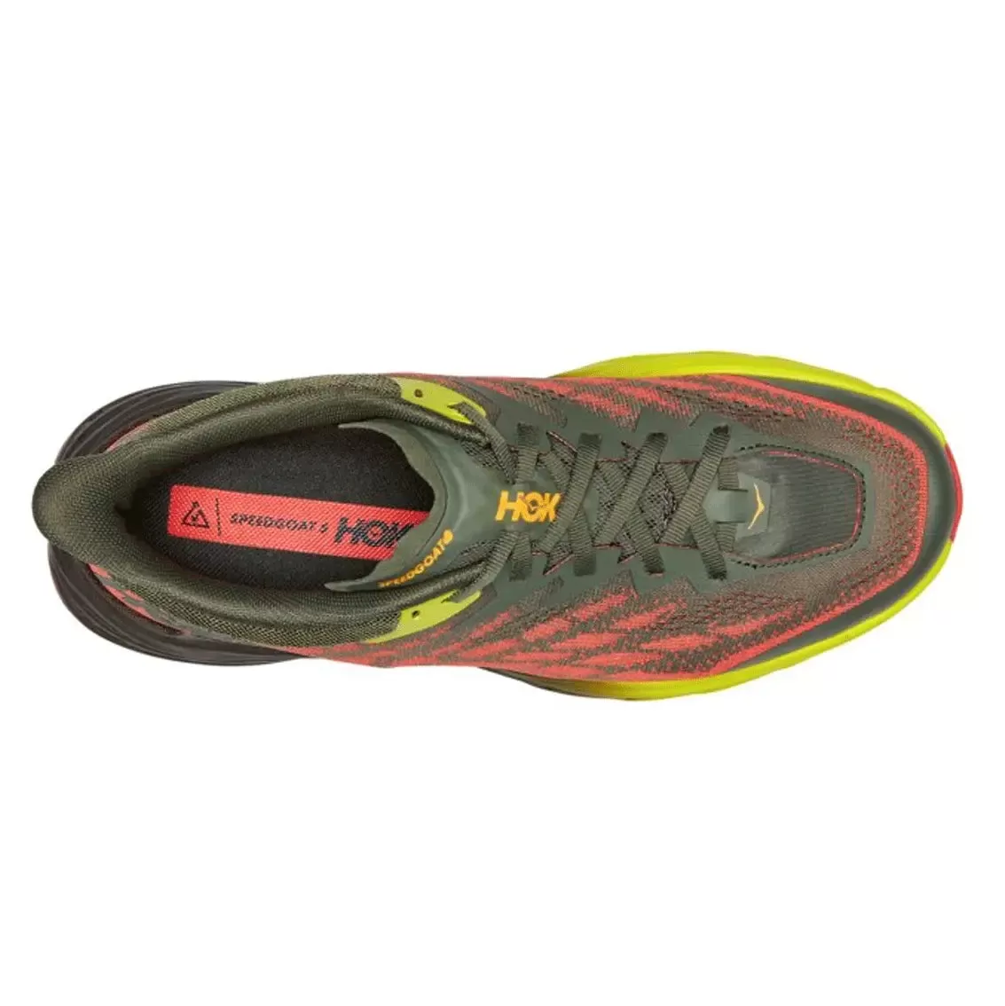 Mens Hoka Speedgoat 5 (Wide) - Thyme / Fiesta