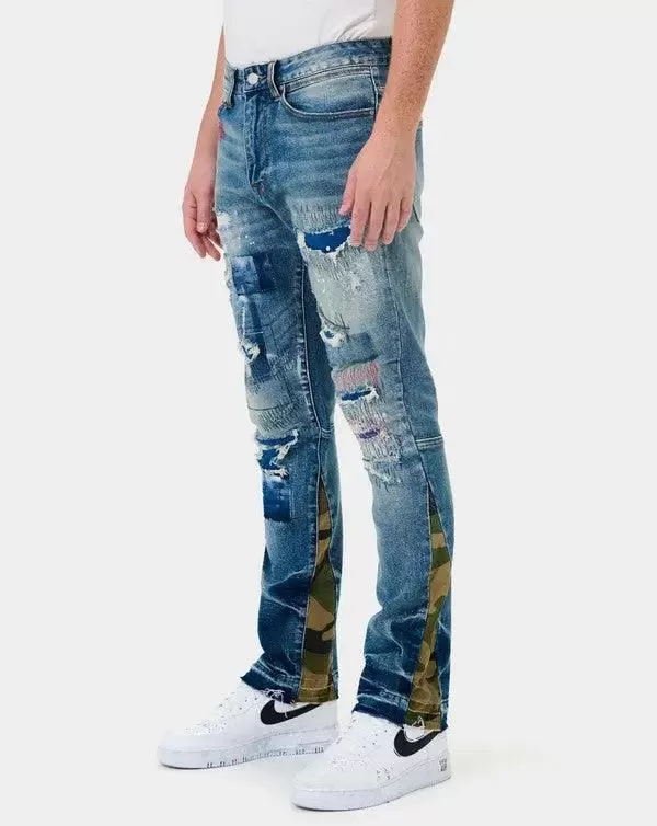 Men's Jeans Ripped & Repaired Slim Straight