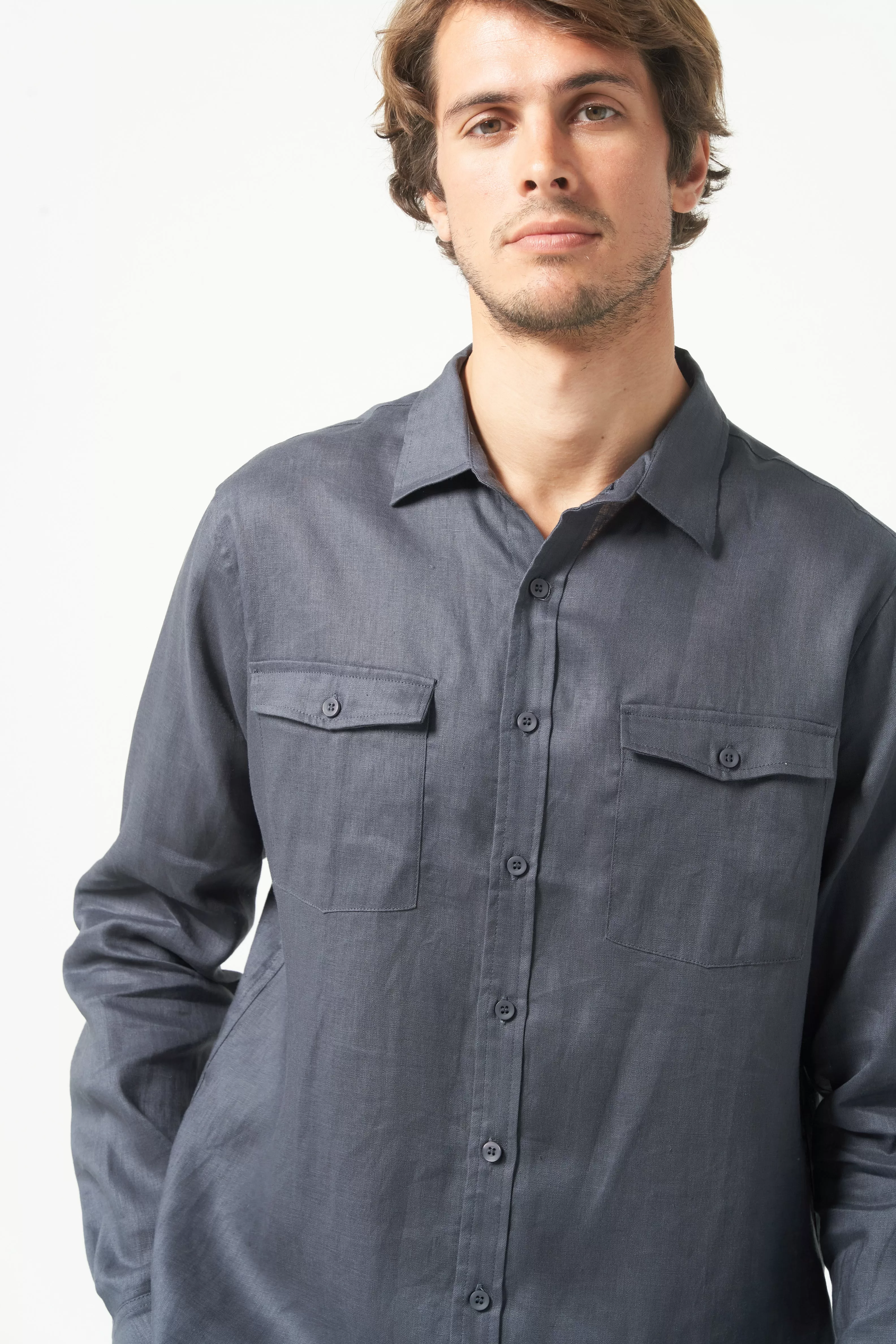 MONTOYA POCKET SHIRT - BLUE/BLACK