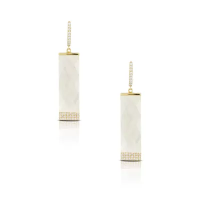 Mother of Pearl & Diamonds Earrings