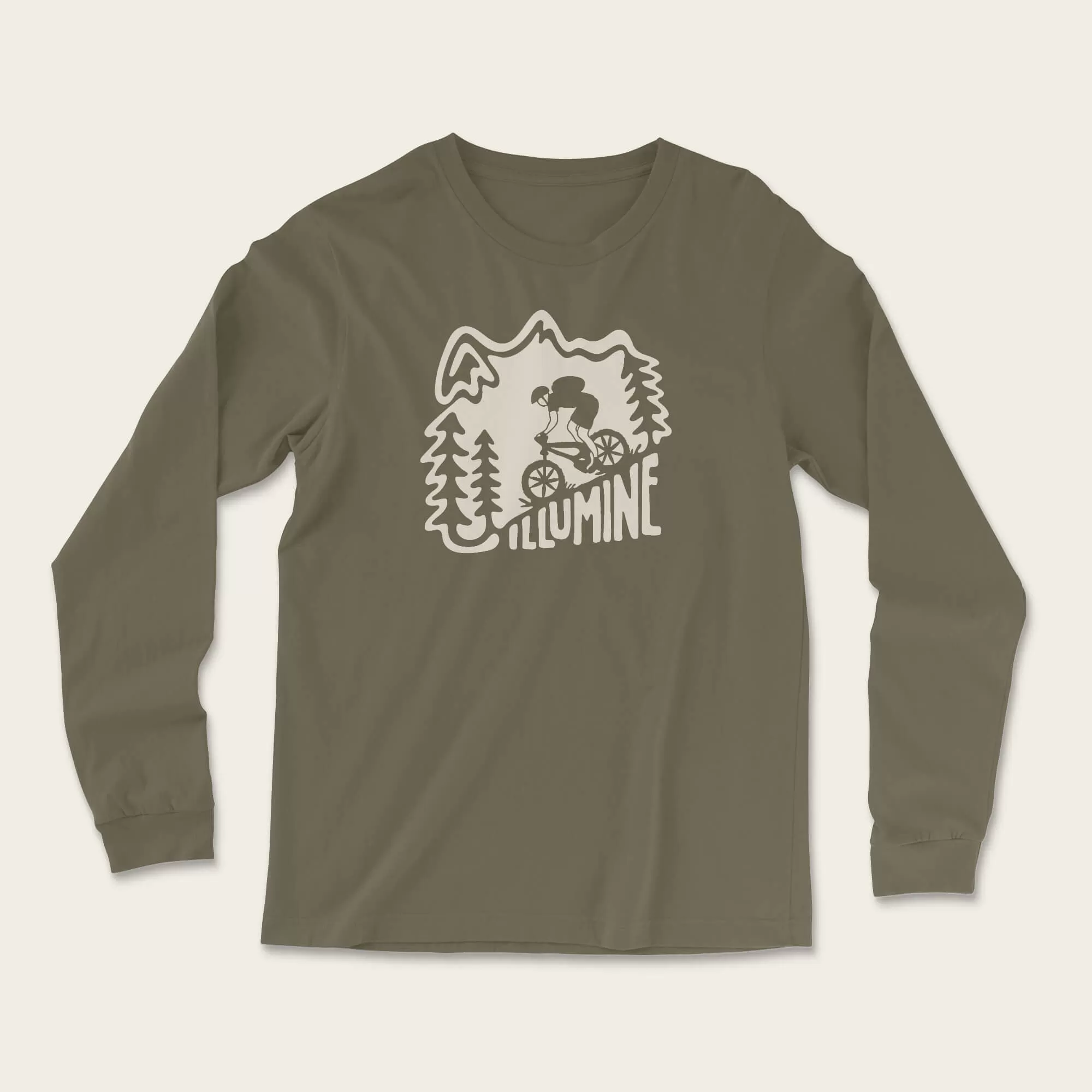 Mountain Biking Days Long Sleeve - Heather Olive