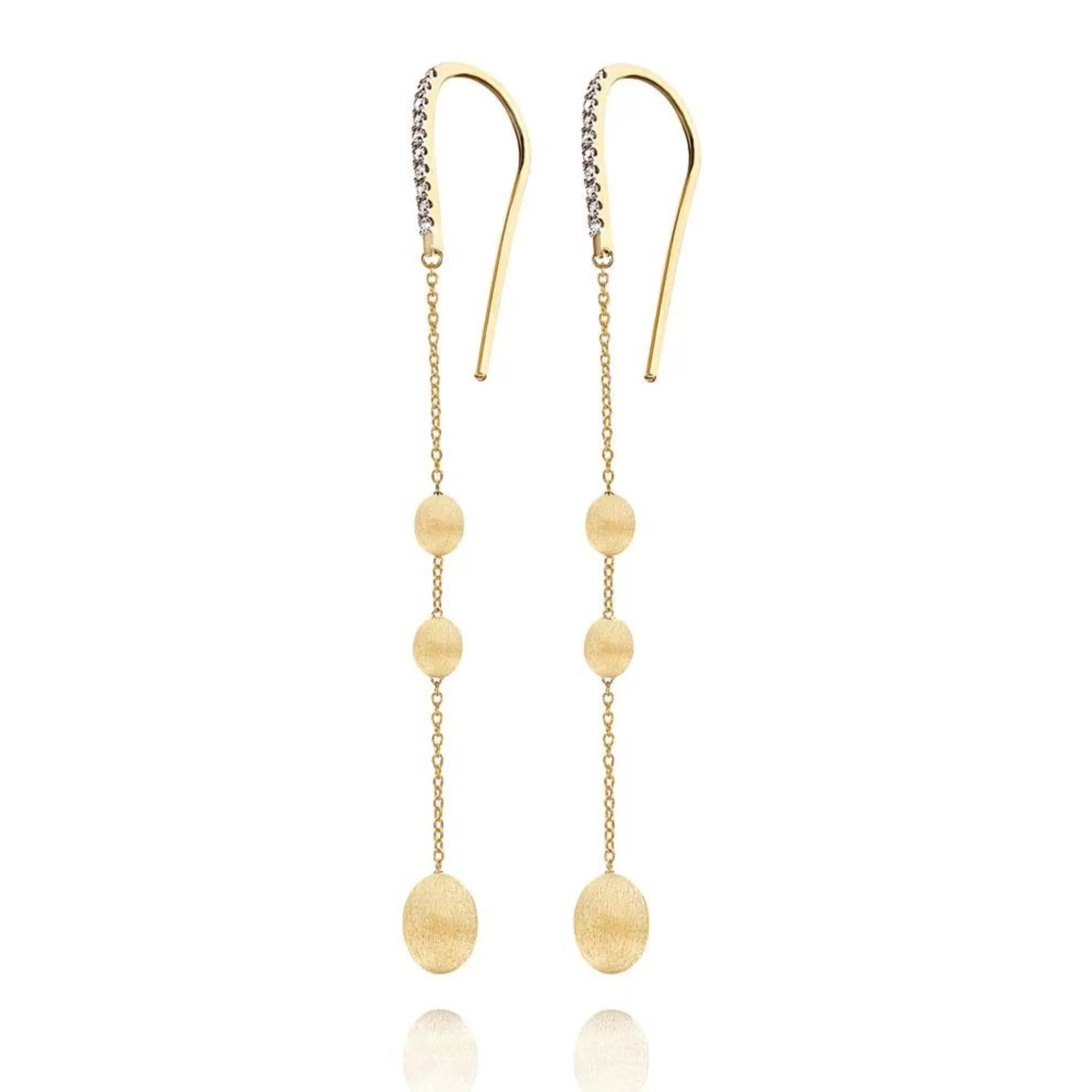 NANIS DANCING IN THE RAIN ELITE 18K YELLOW GOLD DIAMOND SOFFIO DROP EARRINGS