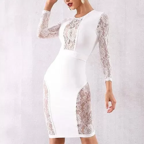 New Bandage Vestido  Lace Midi Dress