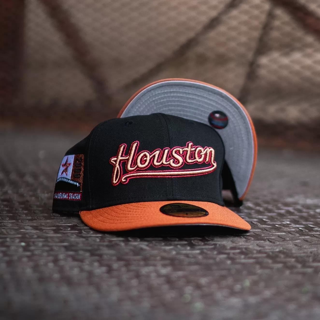 New Era Houston Astros 2000 Inaugural Season Grey UV (Black/Rust Orange)