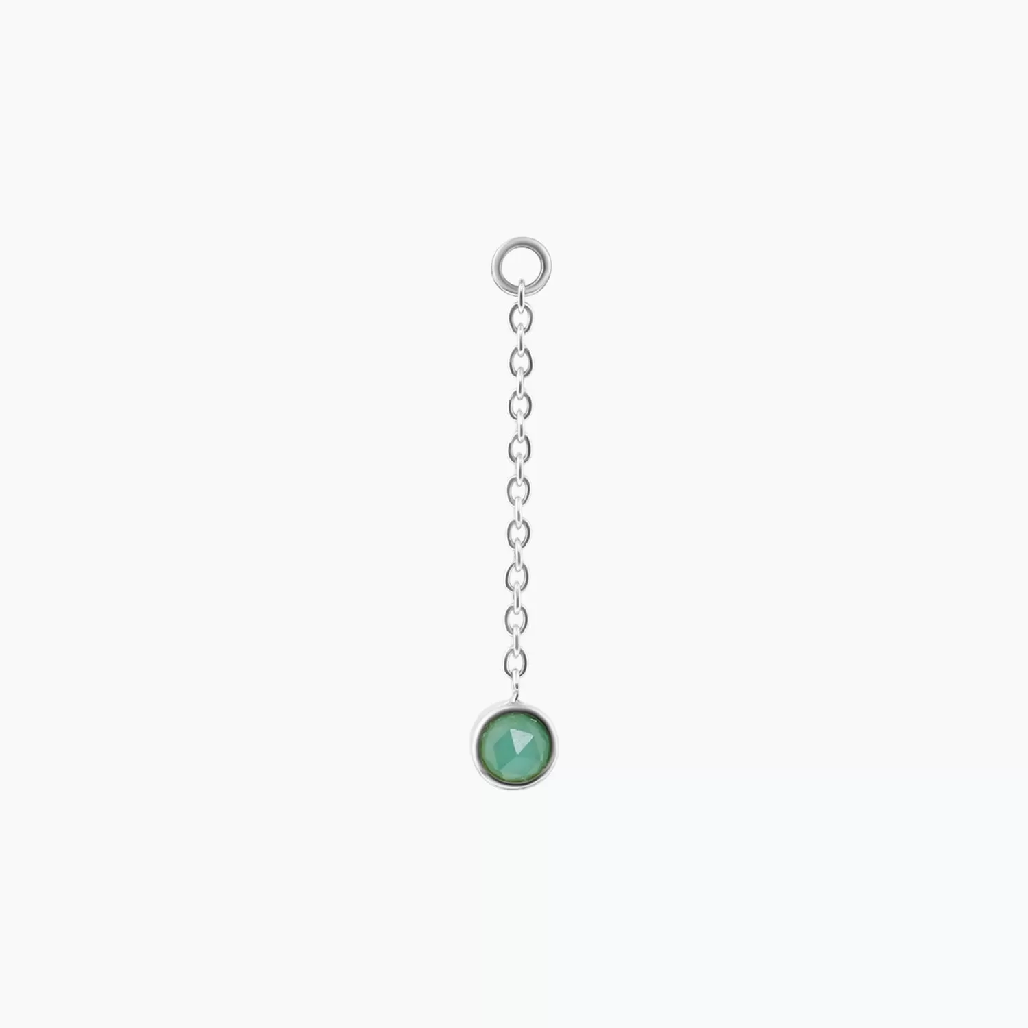 Niko Bezel Set Chain Charm - CHRYSOPRASE