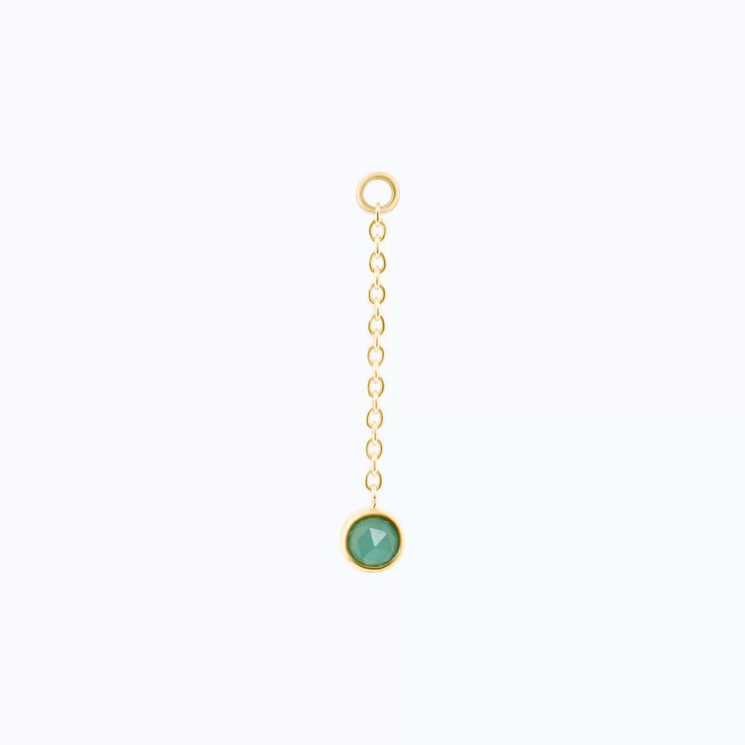 Niko Bezel Set Chain Charm - CHRYSOPRASE