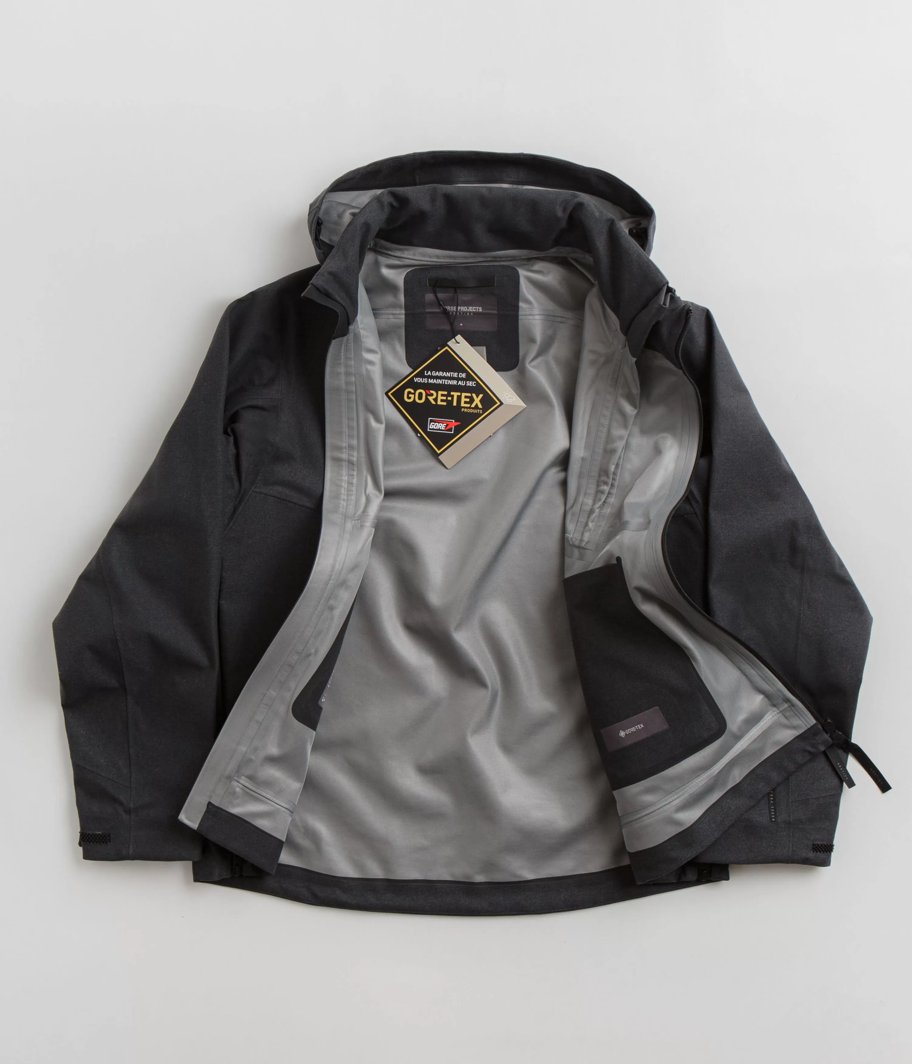 Norse Projects Textured Twill Gore-Tex 3L Stand Collar Jacket - Charcoal Grey