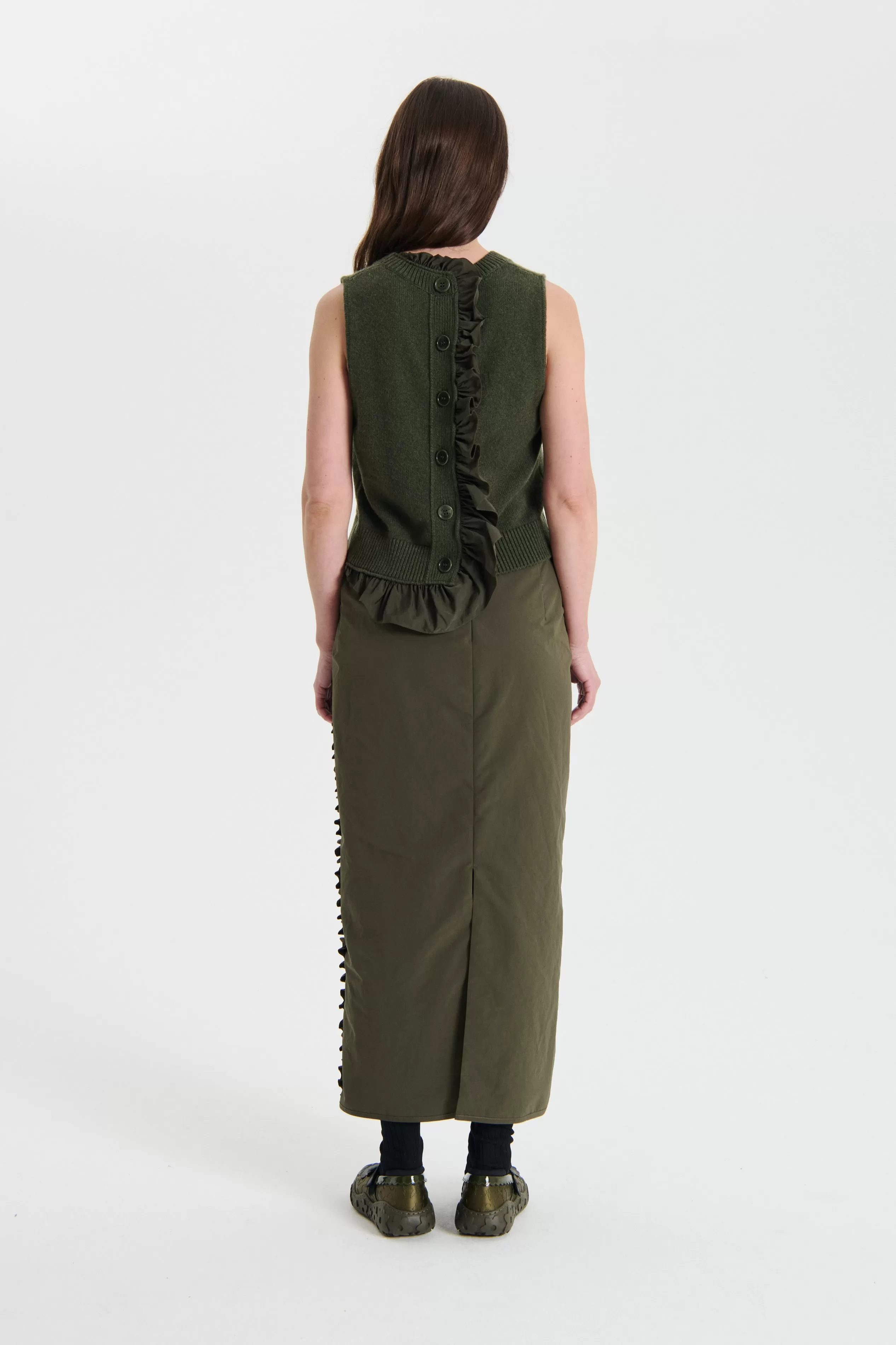 OLIVIER | VEST RECYCLED CASHMERE GREY OLIVE