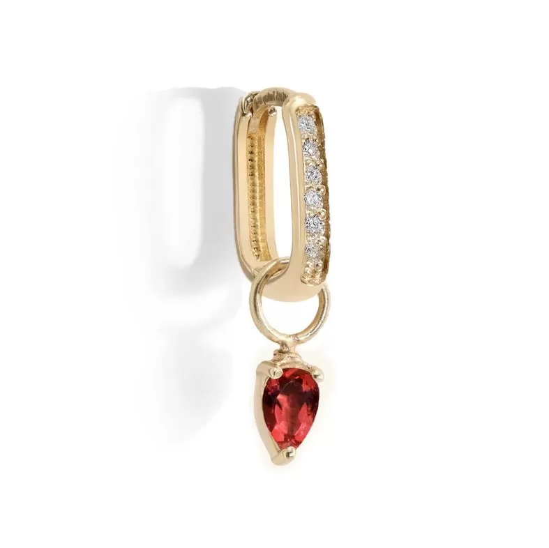 Pear-Shaped Ruby Earring Charm