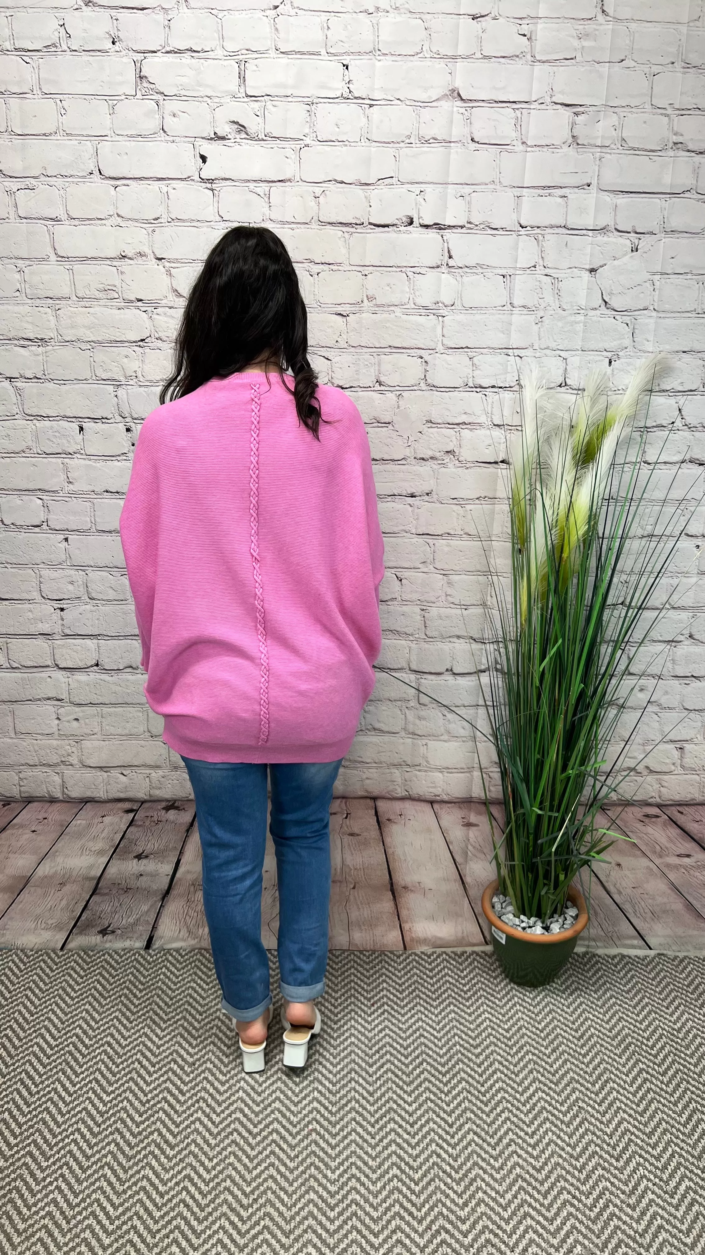 PHOEBE Plaited Back Pocketed Jumper